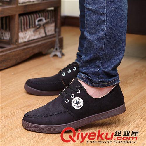 反絨皮休閑鞋 春秋季新款韓版潮流時(shí)尚男士休閑鞋英倫風(fēng)尚反絨皮低幫駕車潮男鞋原始圖片3