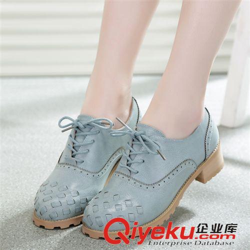 2015新品春款 2015春夏新款簡(jiǎn)約英倫甜美女鞋 系帶淑女鞋低幫防滑休閑單鞋 批發(fā)
