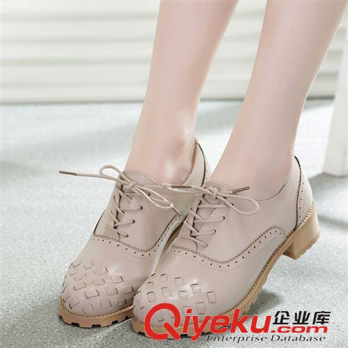 2015新品春款 2015春夏新款簡(jiǎn)約英倫甜美女鞋 系帶淑女鞋低幫防滑休閑單鞋 批發(fā)