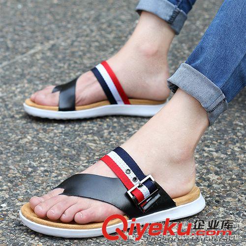 夏季拖鞋男女款式 男士涼鞋夏季zpzp透氣夾腳沙灘鞋男韓版潮流夾趾皮涼鞋男批發(fā)原始圖片2