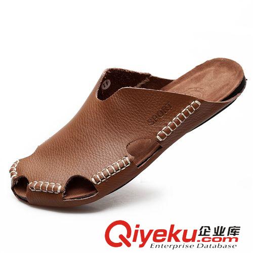 網(wǎng)布透氣鞋 2014夏季男士涼鞋包頭洞洞男女涼拖真牛皮韓版潛艇拖鞋沙灘鞋批發(fā)原始圖片2