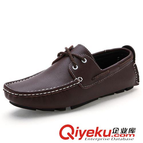 豆豆鞋 廠家直銷男士真皮豆豆鞋英倫風(fēng)純色駕車鞋頭層皮皮鞋男潮鞋子批發(fā)原始圖片3