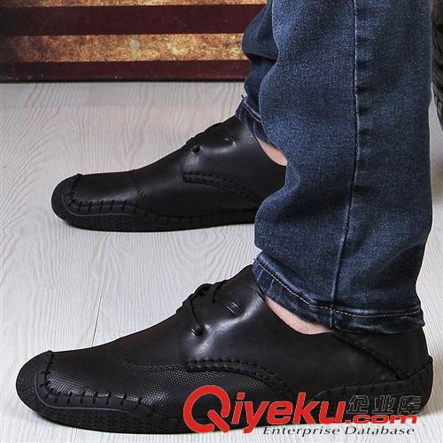 商務(wù)鞋 2014新品男鞋英倫風(fēng)男士zp休閑鞋套腳低幫潮流潮男商務(wù)皮鞋批發(fā)原始圖片3