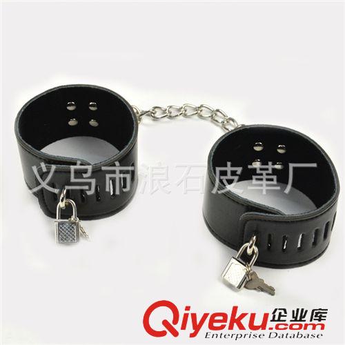 情趣腳銬 夫妻情趣用品批發 不銹鋼腳銬皮質帶鎖帶鏈腳銬 角色表演道具定制原始圖片3