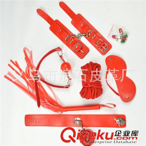 情趣組合套裝 超值成人用品情趣皮革七件套 捆綁束縛項圈口塞皮鞭手鏈扣乳夾原始圖片3