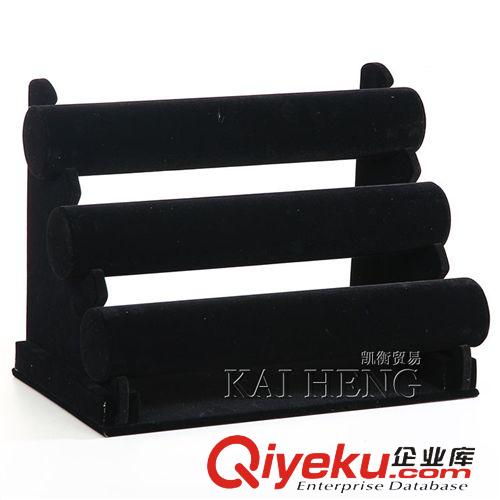 飾品展示架 廠家直銷批發(fā)供應(yīng)黑絨可拆三層手鐲架混批飾品架手鏈架首飾五層架原始圖片2