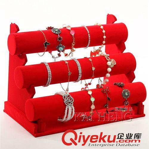 飾品展示架 廠家直銷批發(fā)供應(yīng)黑絨可拆三層手鐲架混批飾品架手鏈架首飾五層架原始圖片3