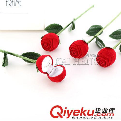 飾品展示架 【凱衡】紅色玫瑰花戒指盒情人節禮物個性創意戒指盒求婚戒指盒原始圖片2