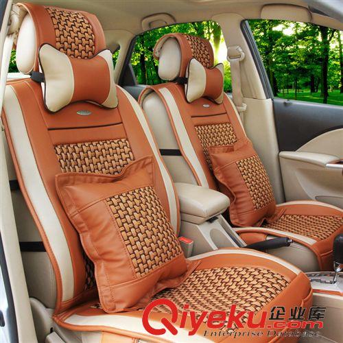 汽車坐墊 夏季新款熱銷產(chǎn)品豪華皮革冰絲格子車座套汽車坐墊廠家直銷批發(fā)原始圖片3