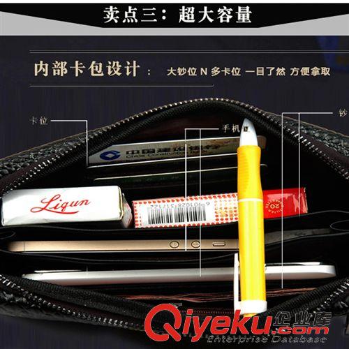 新款推薦 男包zp鱷魚(yú)紋手包歐美鱷魚(yú)紋手抓包商務(wù)拉鏈包廠家直供