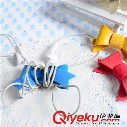 新品推薦 可愛(ài)糖果色蝴蝶結(jié)iphone繞線器 三星耳機(jī)繞線 集線器通用手機(jī)配件原始圖片3