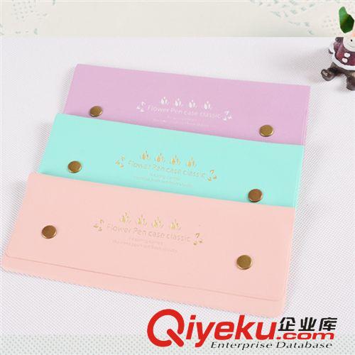 筆袋、文具袋 廠家直銷韓國馬卡龍創(chuàng)意文具袋 學(xué)生文具筆袋 簡(jiǎn)約皮革純色筆袋原始圖片3