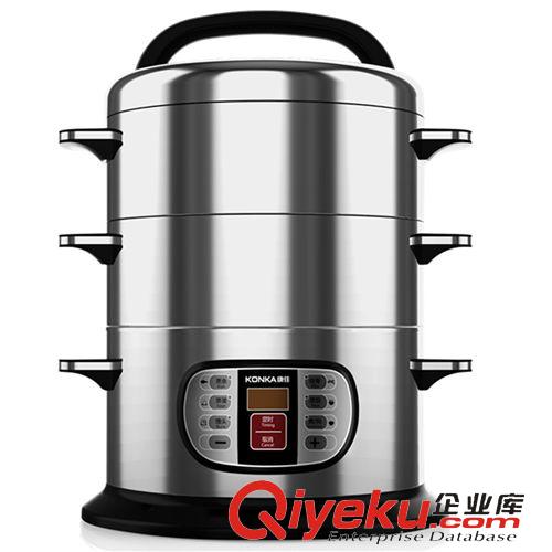 tj產(chǎn)品 熱銷 康佳不銹鋼電蒸鍋 蒸滿味KGTLB-590 防干燒8L 兩層電蒸籠