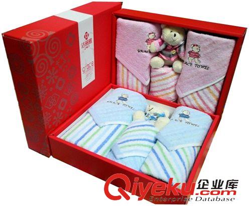 按用途 tjzp 潔麗雅 婚慶情侶毛巾 純棉繡花含1面巾2方巾1小熊四件套原始圖片3