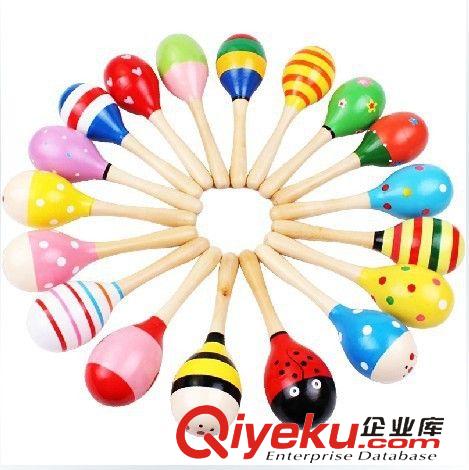 寶寶玩具總動員 小號多款彩色木制沙錘 幼兒聲樂奧爾夫樂器 小號搖鈴早教玩具2846