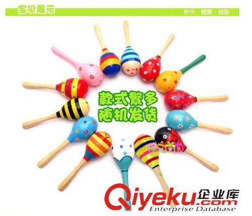 寶寶玩具總動員 小號多款彩色木制沙錘 幼兒聲樂奧爾夫樂器 小號搖鈴早教玩具2846原始圖片3