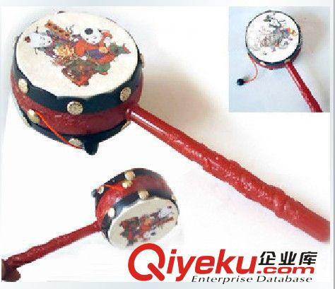 寶寶玩具總動員 新款寶寶撥浪鼓 嬰兒益智玩具 傳統(tǒng)喜慶圖案 中號塑料+牛皮紙2827原始圖片3