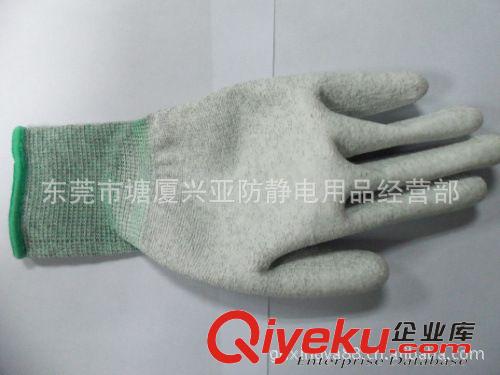 手套，手指套 專業(yè)生產(chǎn)批發(fā) 防靜電無(wú)塵涂掌手套 防靜電碳纖維涂掌手套原始圖片2