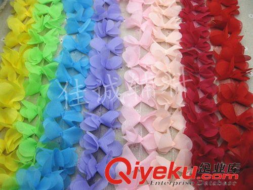 店主推薦 熱銷爆款 服裝輔料 雪紡五葉對花立體花邊 DIY手工鞋材 5CM多色原始圖片2
