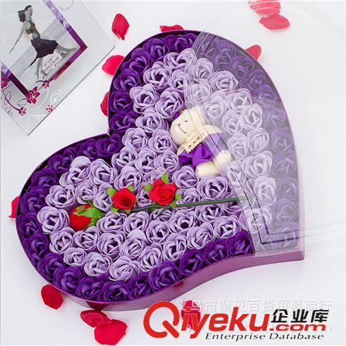 八月份新品 浪漫禮品單戀一枝花小熊玫瑰香肥皂花92朵 顏色多樣品種廠家直銷原始圖片3
