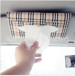 CD包/遮陽用品 汽車遮陽板紙巾盒套/車用紙巾盒 汽車紙巾盒 黑色 米色格子 LV