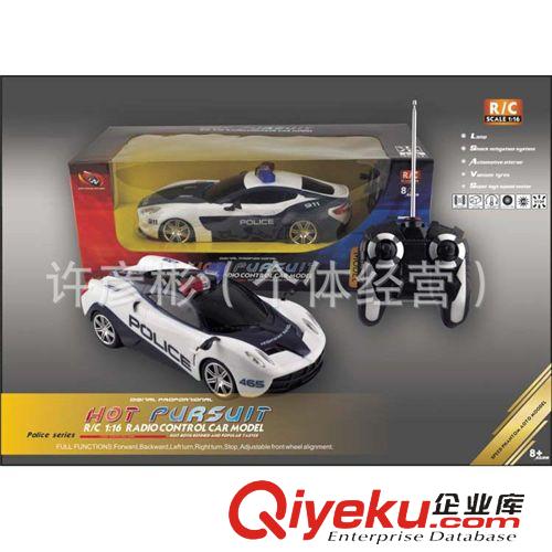 遙控系列玩具 批發(fā)兒童玩具 1：16四通遙控仿真高速tj警車(chē) 燈光 警車(chē)聲音原始圖片3