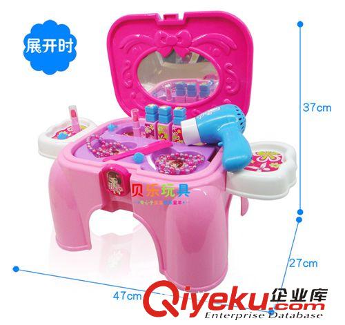 過家家系列玩具 批發(fā)2014新品上市 兒童迷你過家家梳妝桌 仿真梳妝臺收納椅1.15原始圖片2