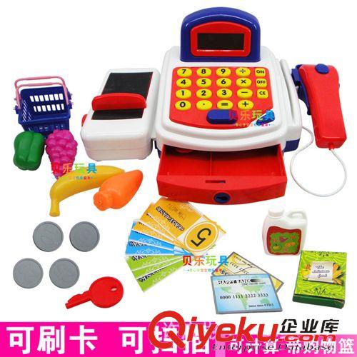 過家家系列玩具 批發{zx1}款多功能仿真收銀機 逼真聲光效果 可計算過家家玩具0.72原始圖片2