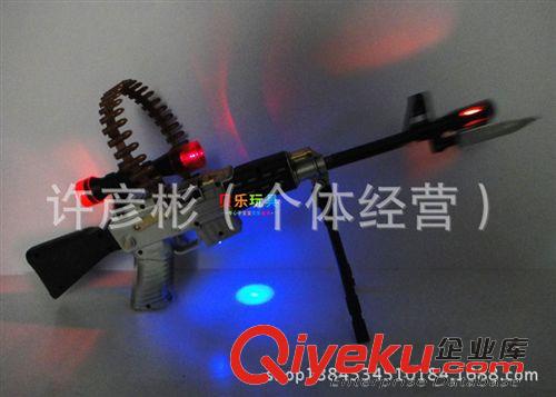 電動系列玩具 批發玩具槍 仿真電動八音槍帶燈光槍聲 帶紅外線配子彈刺刀0.4原始圖片2