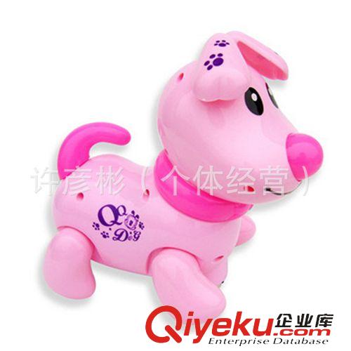 電動系列玩具 批發(fā)兒童玩具電動音樂Q狗 多功能益智小寵物萬向輪機器狗電子狗原始圖片3