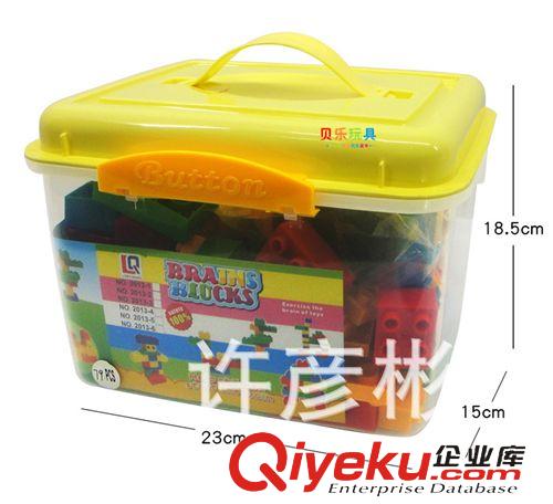 益智類玩具 批發(fā)兒童盒裝百變拼插積木 大號(hào)79粒積木 帶火車頭益智玩具0.84原始圖片2