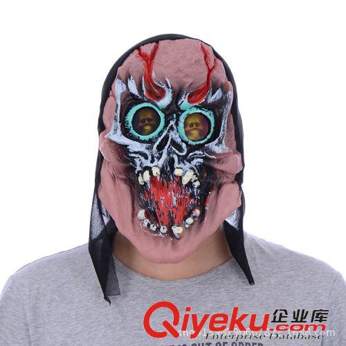 恐怖面具 萬(wàn)圣節(jié)恐怖面具 舞會(huì)派隊(duì)面具 長(zhǎng)發(fā)恐怖面具黃毛怪恐怖面具