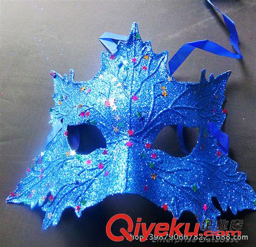 眼罩面具系列 萬圣節舞會裝扮 表演面具，金粉面具.楓葉面具顏色隨機發原始圖片3