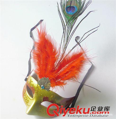 眼罩面具系列 舞會(huì)表演面具，彩繪面具,wns面具,gd孔雀羽毛卡丹面具原始圖片2