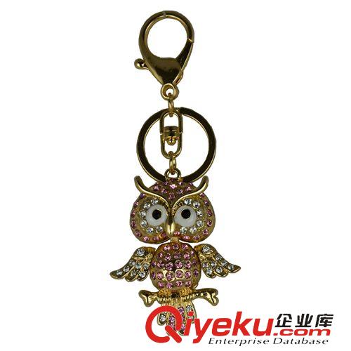 鑰匙扣 創意禮品 水晶貓頭鷹鑰匙扣 可愛女士飾品個性汽車掛件 廠家直銷原始圖片2