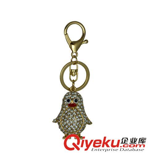 鑰匙扣 創意禮品批發 水晶企鵝鑰匙扣 可愛女士包包飾品汽車掛件廠家直銷