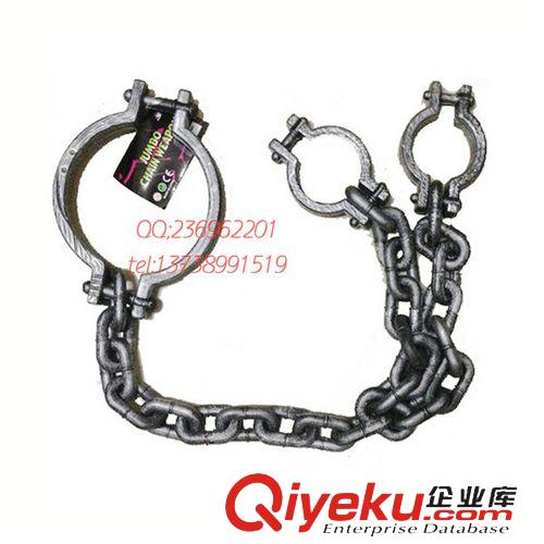 【萬圣節用品】 萬圣節用品 舞會表演道具 頭+手鏈條 囚犯道具 塑料上半身銬玩具原始圖片2