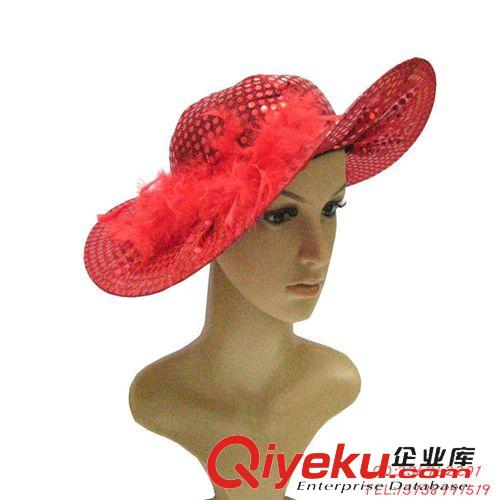 【舞會帽子】 舞會裝扮帽子 舞蹈帽舞臺帽亮片帽子表演帽 亮片羽毛帽子 6顏色原始圖片3