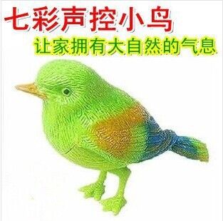 早教玩具 義烏廠家新奇玩具創(chuàng)意 仿真會叫的可愛彩色聲控鳥-新奇特產(chǎn)品