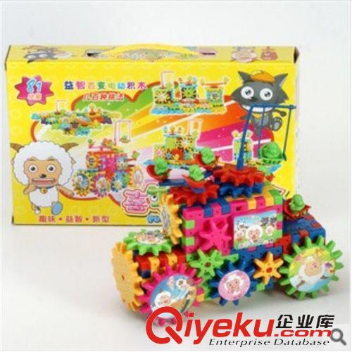 拆裝玩具 廠價直銷  81片喜洋洋與灰太郎電動益智積木玩具原始圖片2