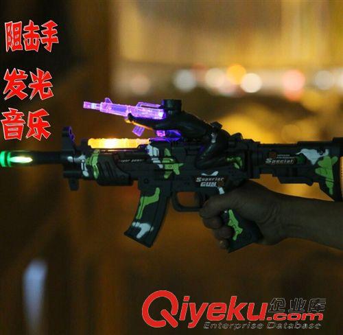 軍事武器 【3款混裝】 仿真兒童電動(dòng)音樂(lè)發(fā)聲塑料玩具槍 軍事模型