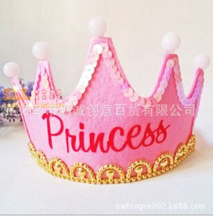 晚會活動用品 生日帽派對帽發(fā)光 王子公主皇冠帽 兒童寶寶生日party頭飾 批發(fā)原始圖片3