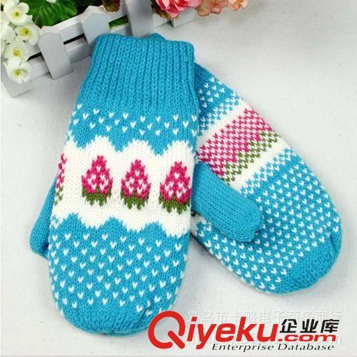 冬季新品 冬季热销可爱女生连指手套/加厚毛线手套Q319