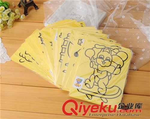 熱賣拼圖系列 大號黃底沙畫/砂畫 15.5*20.8cm 帶6色沙 opp袋單獨包裝T原始圖片2