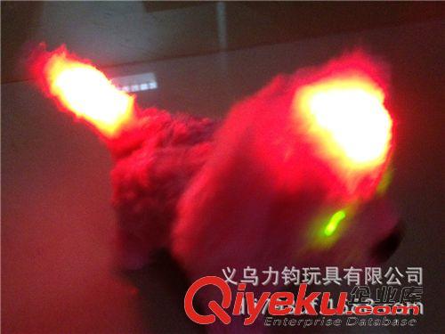 電動毛絨玩具 電動狗 倒退狗 廠家直銷 平毛卷毛條紋帶燈電動狗原始圖片3