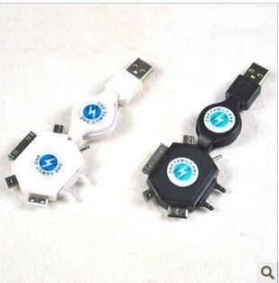 手機(jī)周邊 加粗圓線 十合一 10合1 USB{wn}充電器 圓線一拖十手機(jī)沖電線 45g