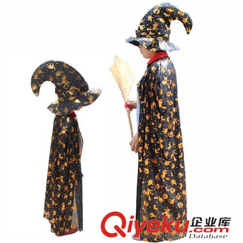 成人衣服 供应 万圣节服装 成人与儿童万圣节披风 鬼披风 巫婆披风纱帽扫帚