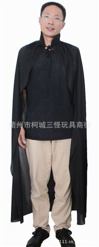 成人衣服 万圣节服饰 鬼节表演服装 鬼披风斗篷 成人与儿童海绵领全黑披风