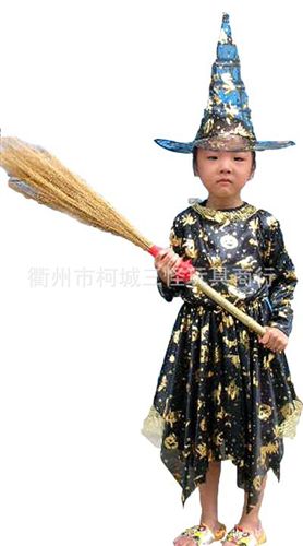 .....巫婆系列 供應(yīng)cosplay服裝　萬圣節(jié)服裝 舞臺服裝 演出服裝 兒童巫婆裙套裝原始圖片2