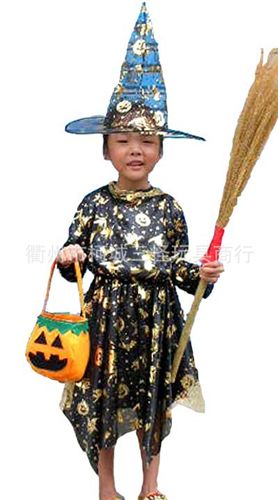 .....巫婆系列 供應(yīng)cosplay服裝　萬圣節(jié)服裝 舞臺服裝 演出服裝 兒童巫婆裙套裝原始圖片3